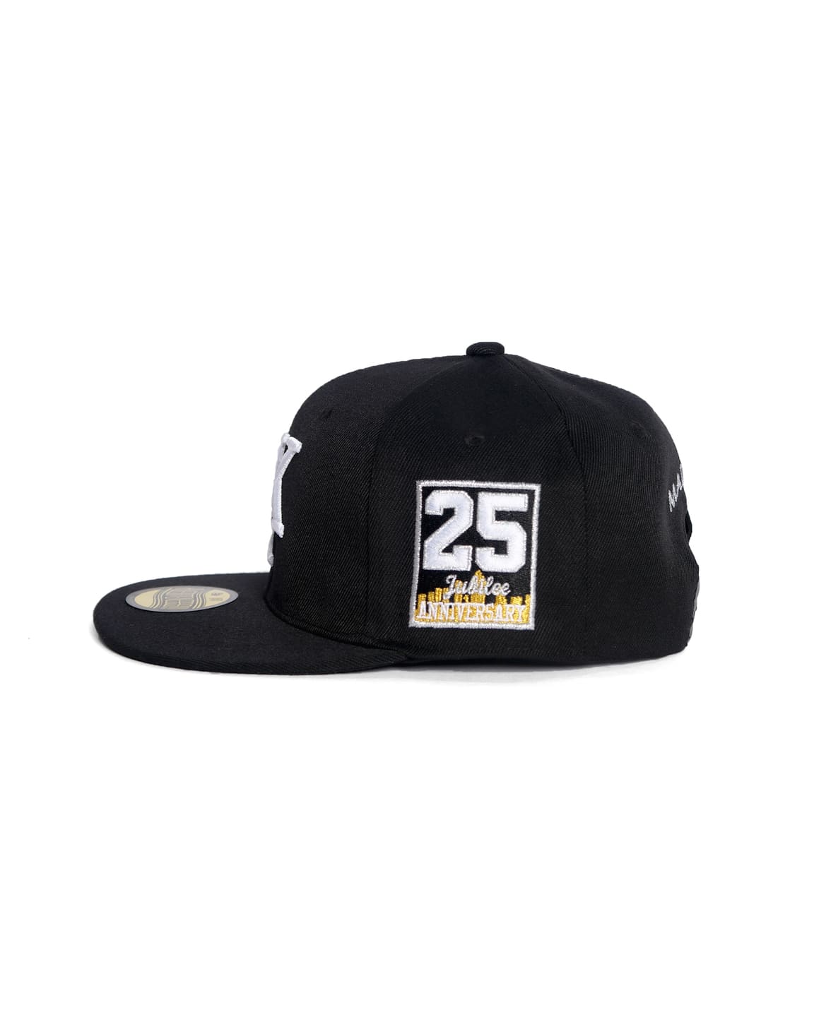 Sweed x madness x KK City 25th Anniversary Fitted Cap – Limited edition with 3D embroidery, anniversary patches, allblack, silver, NBA