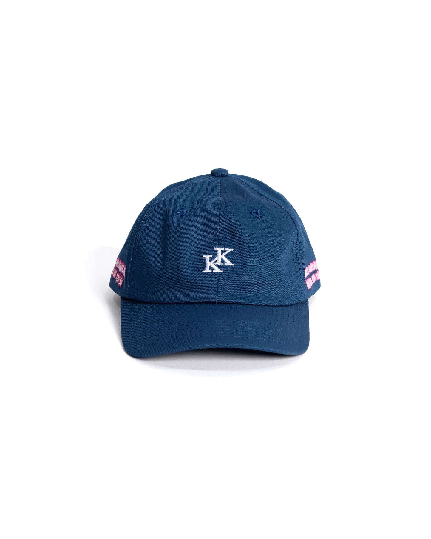 front view, KK icon cap, kota kinabalu, KK, BAPE, jesselton, Borneo, Malaysia, navy, blue, baseball, vintage, MLB, new era cap, curve brim, dad cap, soft top, ASSC, human made