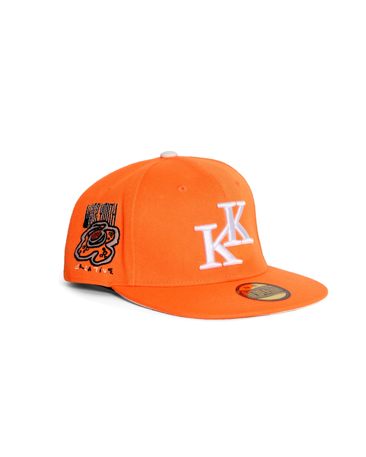 Wise youth creative, KK City 25th Anniversary snapback Cap – Limited edition with 3D embroidery, anniversary patches, neon orange & cream white underbrim. Streetwear must-have, NBA, rafflesia